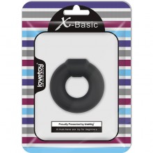 Эрекционное кольцо «X-Basic Ultra Soft Platinum Cure Silicone Cockring», цвет черный, ToyFa LV1457, диаметр 5.2 см.