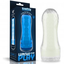 Светящийся в темноте мастурбатор «Lumino Play», цвет белый, LoveToy LV342035, длина 20.5 см.