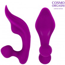 Вибромассажер с пультом управления, цвет фиолетовый, материал силикон, Bior Toys CSM-23176, коллекция Cosmo Orgasm, длина 12.5 см.