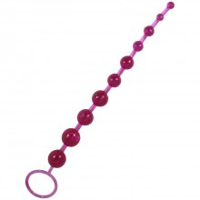 Анальная цепочка на упругой связке из десяти шариков «Beads of Pleasure», розовый, Eroticon 31056-1, из материала TPE, длина 30 см.