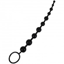 Анальные шарики черного цвета «Beads of Pleasure», общая длина 30 см, Eroticon 31056, из материала TPE, длина 30 см.
