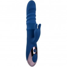Вибромассажер-кролик с функцией поступательных движений «The Ringer», цвет синий, материал силикон, Evolved EN-RS-1232-2, длина 23.8 см.