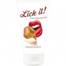 Массажный шоколадный гель «Lick it» на водной основе, шоколад, 50 мл, Orion 6257600000, цвет бесцветный, 50 мл.