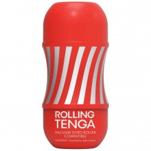 Мастурбатор с вращением «Tenga Rolling Gyro Roller Cup», цвет красный, TOC-101GR, из материала TPE, длина 15.5 см.