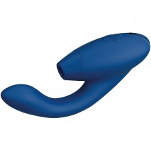 Бесконтактный клиторальный стимулятор «Duo 2», цвет синий, Womanizer WZ142SG5, из материала силикон, длина 20.3 см.