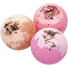 Набор бурлящих шаров для ванн с травами «Bonjour», 3 шт х 120 г, Лаборатория Катрин KAT-18047, цвет малиновый