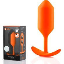 Профессиональная пробка для ношения «Snug Plug 3», цвет оранжевый, B-vibe BV-009-ORG, длина 12.7 см.