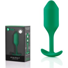 Профессиональная пробка для ношения «B-vibe Snug Plug 2» зеленая, материал силикон, B-vibe BV-008-GRN, цвет зеленый, длина 10.5 см.