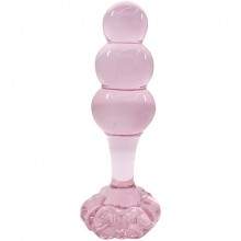 Втулка в форме елочки для анальных игр, цвет розовый, материал стекло, TAP-0404, бренд OEM, длина 10.5 см., со скидкой