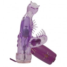 Компактный вибратор-кролик с пультом управления, цвет фиолетовый, Tonga 210092, из материала ПВХ, длина 13 см.