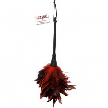 Щекоталка с перьями для любовных игр, цвет черно-красный, Orion 5405440000, длина 35.6 см.