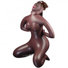 Надувная кукла со вставной вагиной и анусом «Cowgirl Style Love Doll», цвет коричневый, LoveToy LV153014, длина 98 см., со скидкой