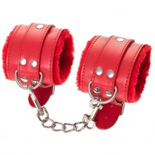 Красные наручники из искусственной кожи «Anonymo», ToyFa 310105, длина 19.5 см., со скидкой