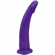 Фиолетовая гладкая изогнутая насадка-плаг «LoveToy», цвет фиолетовый, 237700, длина 18 см.