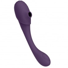 Вибромассажер двусторонний гибкий импульсно-волновой «Mirai», цвет фиолетовый, VIVE050PUR, бренд Shots Media, длина 23.4 см., со скидкой