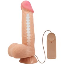 Вибратор-реалистик «Pretty Love» с эффектом скользящей кожи, TPR, Baile BW-008105ZRG, длина 20 см.