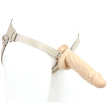 Телесный поясной фаллоимитатор «Harness», ПВХ, LoveToy 295503, длина 22 см.