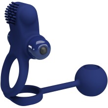 Вибрирующее кольцо «Pretty Love Remington» с утяжеляющим шариком, цвет синий, Baile BI-210211-3, длина 20.3 см.