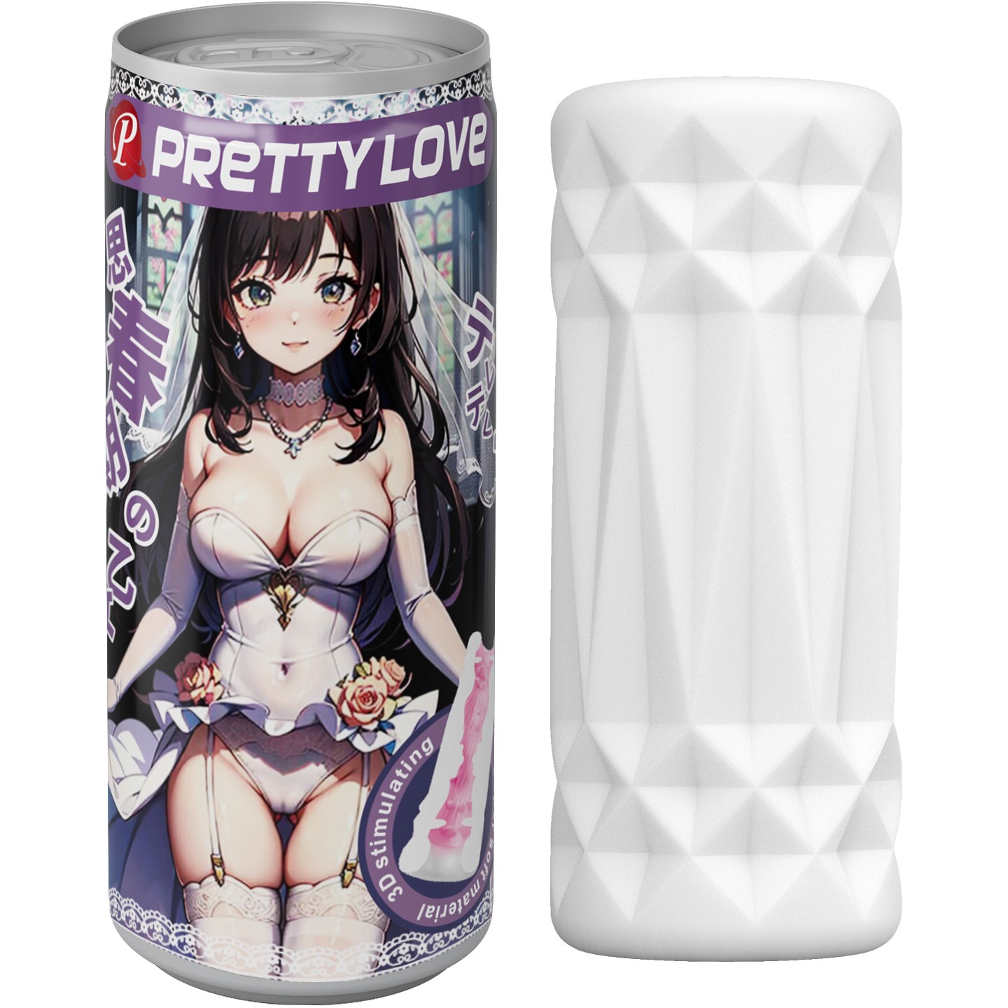 Нереалистичный маструбатор в банке «Pretty Love», цвет белый, Baile BM-00900T88-1A, 166465 - купить в СексФист