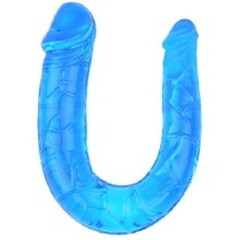 Голубой двухголовый фаллоимитатор «Double Dong», Baile BI-040001-0502, длина 29.8 см.