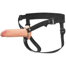 Страпон полый на ремнях «Hollow Silicone Strap-on 6», цвет телесный, материал силикон, PipeDream 4158-21 PD, длина 16.5 см.