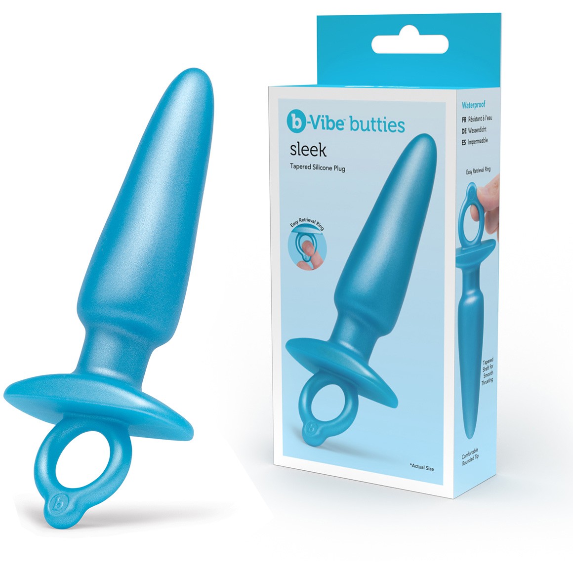 Анальный плаг с кольцом из силикона «Sleek Plug», B-Vibe BV-075, 167878 - купить в СексФист