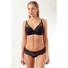 Мягкая чашка выполнена из эластичного кружева с рисунком в модных тенденциях, 70C, синий, Coquette Revue, CR_Dolce 81095B Бюст