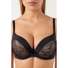 Бюстгальтер «пуш-ап» с формованными чашками, с ГЕЛЕМ, 70C, черный, Coquette Revue, CR_Secret 82008B Бюст