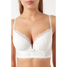 Бюстгальтер бюстье с шитыми чашками на поролоне, со съемными вкладышами пуш-ап, отлично подойдет для носки под одеждой с глубокой линией декольте, 70C, молоко, Coquette Revue, CR_Montale 90156M Бюст