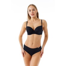 Бюстгальтер с формованными чашками на поролоне и на каркасах, 70C, черный, Coquette Revue, CR_Skin 87119-06 Бюст