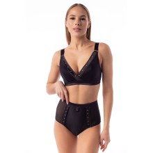 Бюстгальтер топ без каркасов с боковыми пластинами, 80D, черный, Coquette Revue, CR_Elixir 40112-06 Бюст