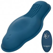 Вибромассаже с пультом ДУ «Dual Rider Remote Control Bump & Grind», цвет синий, California Exotic Novelties SE-4300-20-3, цвет голубой, длина 24.25 см.