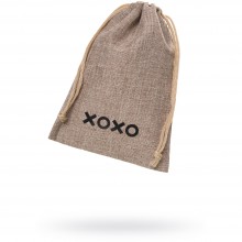 Текстильный мешочек «XOXO», коричневый, 253003, длина 18 см.