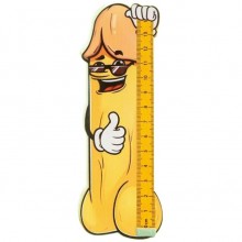 Деревянная фигурная линейка 15 см, цвет желтый, Сима-Ленд 9346858, длина 16 см.