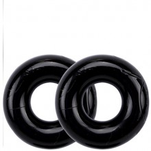 Набор из двух эрекционных колец «Donut Rings over sized», цвет черный, Chisa Novelties CN-370300989, диаметр 4.5 см., со скидкой