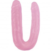 Двойной фаллоимитатор «Hi-Rubber Born To Create Pleasure 17.7 Inch», цвет розовый, Chisa Novelties CN-711941326, длина 22.5 см.