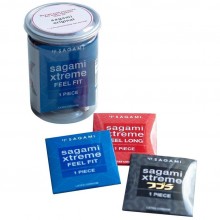 Набор презервативов «Xtreme Weekly Set», упаковка 7 шт, Sagami 150583, из материала Латекс, со скидкой