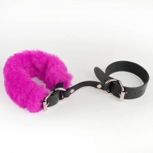 Ярко-розовые наручники из кожи «Lite», СК-Визит Ситабелла 3442-144, цвет фуксия