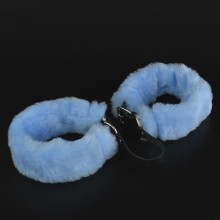 Наручники кожаные со съемной опушкой «Lite», цвет голубой, СК-Визит Ситабелла 3443-15