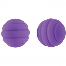 Стальные вагинальные шарики с силиконовым покрытием «Lush», цвет фиолетовый, NS Novelties NSN-0655-15, диаметр 2.5 см., со скидкой
