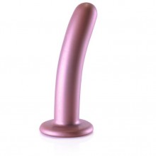 Фаллоимитатор изогнутый «Smooth Silicone G-Spot Dildo» для точки G, цвет розовый, материал силикон, Shots Media OU820ROS, длина 15 см.
