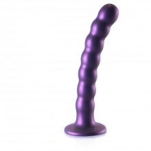 Изогнутый фаллоимитатор «Beaded G-Spot» с плавным рельефом, цвет фиолетовый, Shots Media OU823MPU, длина 16.5 см.