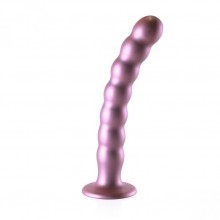 Изогнутый фаллоимитатор «Beaded G-Spot» с плавным рельефом, цвет розовый, Shots Media OU824ROS, длина 20.5 см.
