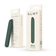 Перезаряжаемый вибромассажер «Atla» из эко пластика, цвет зеленый, Glov GLOV001, из материала пластик АБС, длина 13.5 см.