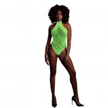 Неоновое боди «Body with Halter Neck - Neon Green», размер XS/XL, цвет зеленый, Shots Media OU839GLOOS, из материала Нейлон