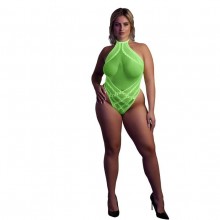 Эротическое боди «Body with Halter Neck», цвет зеленый, размер XL/4XL, Shots Media OU839GLOOSX