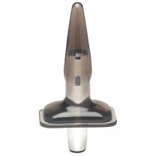 Анальная вибровтулка «Purrfect Plug Smoke», цвет серый, Dream Toys 20038, из материала TPE, длина 9.5 см.