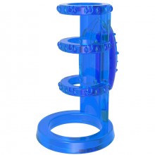 Вибронасадка из трех эластичных колец, цвет синий, Chisa Novelties CN-101613036, длина 7.6 см.