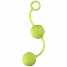Вагинальные шарики с завитушками на поверхности, цвет зеленый, Dream Toys 20575, из материала Силикон, длина 20.3 см.