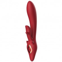 Вибратор-кролик «Massager» с рельефным отростком, цвет красный, usk-z08 elk, бренд Silicone Toys, из материала Силикон, длина 25.5 см.